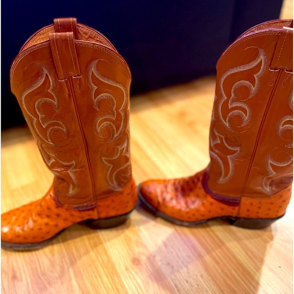 Nocona Genuine Exotic Full Quill Ostrich and Leather Men’s Cowboy Boots. - Picture 10 of 15